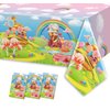 ANFGANC 3 Pack Candyland Birthday Tablecloths Ice Cream Rainbow Cloud Table Covers Sweet Candy Party Table Decorations for Girls Boys Rectangle Plastic Baby Shower Table Supplies,51 x 86In