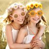 Cindeer 36 Pcs Retro Flower Sunglasses Daisy Flower Headbands Peace Sign Necklace Set, Groovy Party Decorations Hippie Costume Accessories 60s 70s Party Favors for Kids