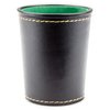 Felt-Lined Synthetic Leather Dice Cup by Brybelly Black/Green, 4" x 3" x 3"