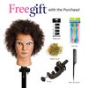 STUDIO LIMITED 100% Human Hair Mannequin Head Cosmetology Barber Salon Practice Mannequin Personal Student Tool (8'' Afro)