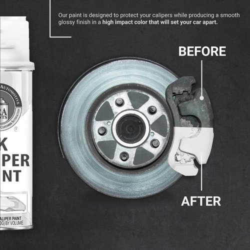 ERA Paints White Brake Caliper Paint With Omni-Curing Catalyst Technology - 2K Aerosol Glossy Finish High Temp Resistance And Extreme Durability Against Color Fade And Chemicals Like Brake Fluid
