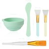 Plazuria Face Mask Mixing Bowl Set, 5 in 1 DIY Facemask Mixing Tool Kit with Facial Mask Bowl Stick Spatula Silicone Face Mask Brush & Premium Soft Face Brushes