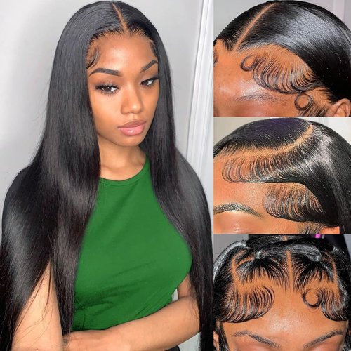 Usexy 26 Inch13x6 Lace Front Wigs Human Hair Pre Plucked 180% Density Straight HD Transparent Glueless Wigs Human Hair 13x6 Straight Lace Frontal Wigs Human Hair Wigs for Women With Baby Hair