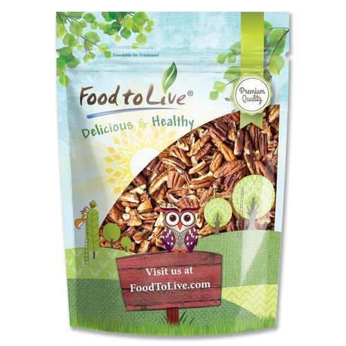 Pecan Pieces, 2 Pounds – Chopped Raw Pecan Nuts, Unsalted, Unroasted, Shelled, Kosher, Vegan, Sirtfood, Bulk. Good Source of Iron, and Calcium. Great for Baking, Homemade Desserts, and Salads.