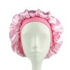 Sleep Cap for Kids Satin Hair Scarf Girls Night Head Wrap Floral Silk Nightcap Light Pink