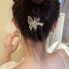 Yzurbu 6pcs 3D Metal Moving Butterfly Hair Clips, Cute Barrettes and Clamps, 90s Nostalgic Hair Accessories for Women and Girls (Silver)