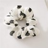 5 Pcs Chiffon Hair Rope Hair Ring Love Heart Printing Satin Fabric Covered Scrunchy Elastic Hair Bands Top Knots Ponytail Holder Accessories for Women