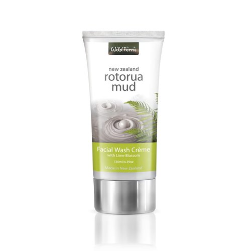 Wild Ferns Rotorua Mud Facial Wash Crème with Lime Blossom, 130 milliliters