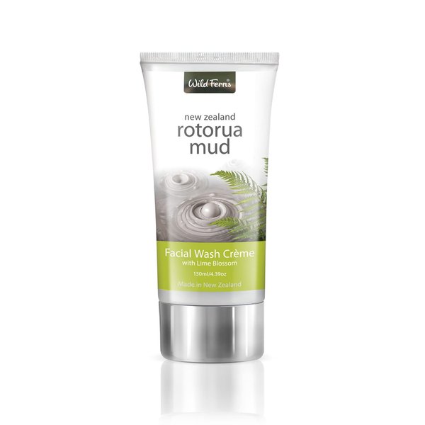 Wild Ferns Rotorua Mud Facial Wash Crème with Lime Blossom, 130 milliliters