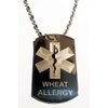 Medical Emergency Wheat Allergy Logo Symbols - Military Dog Tag Luggage Tag Key Chain Keychain Metal Chain Necklace