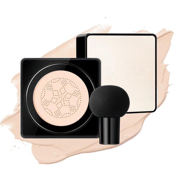 Ursoulney Mushroom Head Air Cushion CC Cream, Long-Lasting Brightening BB Cream Foundation for Face Makeup, Moisturizing Full Coverage Self Adjusting Concealer for Even Skin Tone (Ivory, 1 PCS)