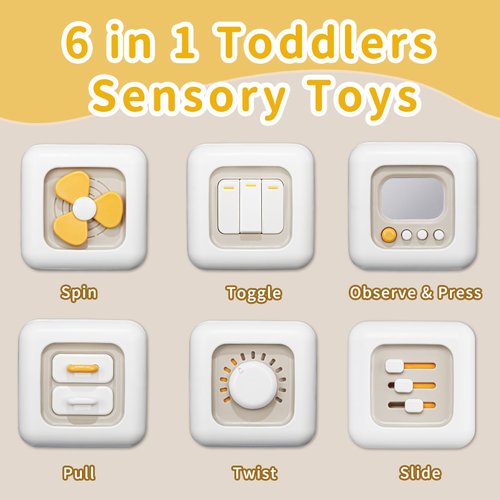 Baby Activity Cube Montessori Toys for 1 Year Old, Car Travel Airplane Toys for Toddlers 1-3, Busy Board for Babies 12-18 Months, Christmas Birthday Gifts for 1 Year Old Boys Girls