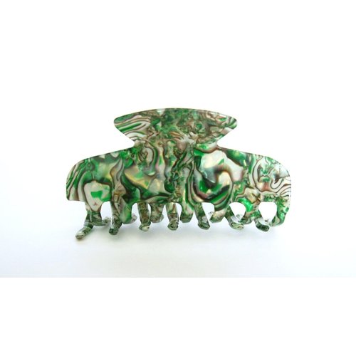 Generic Medium abalone sea shell effect green hair claw clamp clip