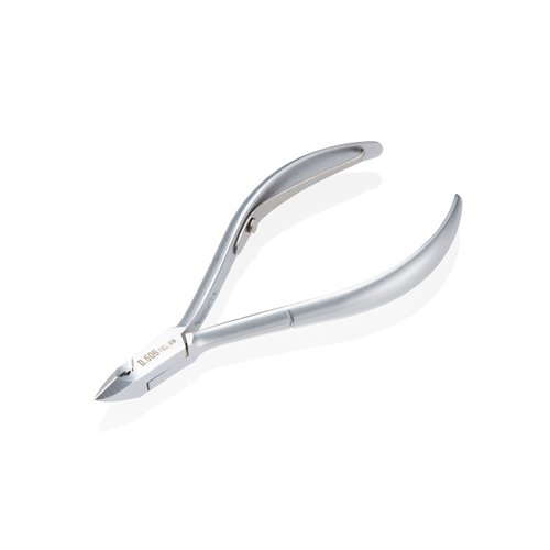 Premium Hard Steel Cuticle Nipper - D-506, Precision Nail Tech Nipper with Grey Plated Full Jaw and Single Spring