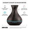 Smart WiFi Wireless Essential Oil Aromatherapy 400ml Ultrasonic Diffuser & Humidifier with Alexa & Google Home Phone App & Voice Control - Create Schedules - LED & Timer Settings Dark Brown