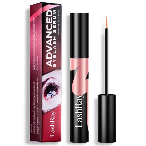 Advanced Lash Serum for Eyelash Growth: LashRay Eyelash Enhancing Serum to Grow Longer Thicker Eyelashes and Eyebrows