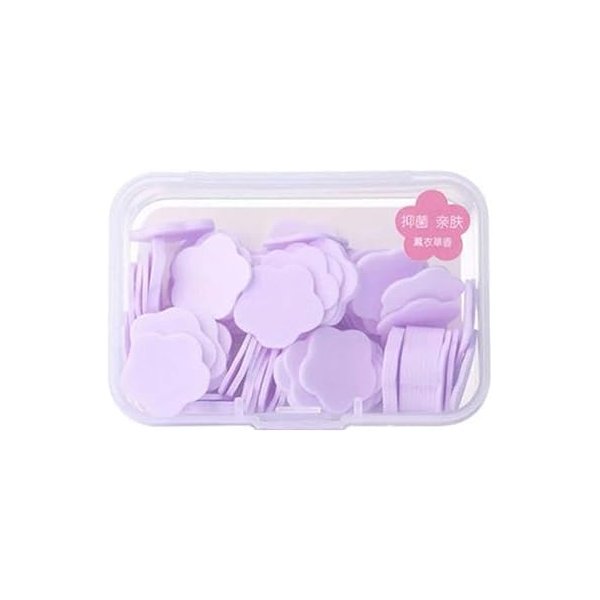 ZhangyiHot 100Pcs Purple Mini Portable Travel Soap Paper Sheets,Flower Shape Disposable Paper Soap Flakes, Hand Wash Cleaning Washing Hand Toiletry Paper Soap Sheets Foot and Hand Care(ZS582)