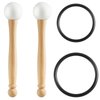 Singing Bowl Mallet Crystal Bowl Rubber Mallet Striker and O Ring Set Including 2 Rubber Head Wood Handle Mallet with 2 Rubber O Ring for Playing Crystal Singing Bowl Sound Meditation