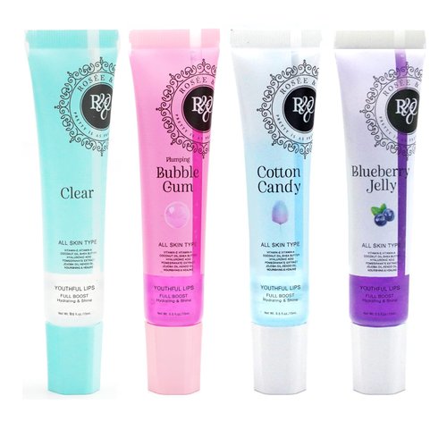ROSÉE & CO Rosee Lip Gloss Vegan & Cruelty Free Treatment, Long Lasting Glossy with Shea Butter, Moisturize, Protect & Smooth - Clear (Set of 4-4)