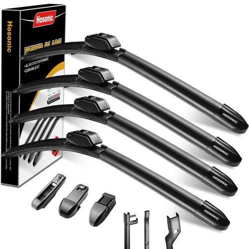 Hosonic Wiper Blades, 22" and 19" Windshield Wipers (Set of 4), Automotive Replacement Windshield Wiper Blades Exact fit for My car, Durable and Stable