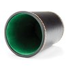 Felt-Lined Synthetic Leather Dice Cup by Brybelly Black/Green, 4" x 3" x 3"