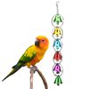 Hypeety Parrot Chew Toys Swing Colorful Bells Chandelier Bird Hanging Toy Parrot Cage Craft Toys Cages African Grey Conure Cockatiel (A)