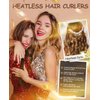 Little Overnight Heatless Hair Curler to Sleep in, Heatless Curls Satin Velvet Overnight Flexi Blowout Rods No Heat Overnight Sleeping Curling for Hair Styling Tools -3pcs Brown