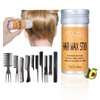Hair Wax Stick 11 Pcs Set, Hair Wax Finishing Hair Clay Solid Paste Hair Styling with 10 Piece Comb, Long Lasting Styling Choppy Hair Stick Easy Styling for All Hair Types Hair Wax for Men and Women