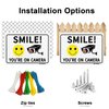 HISVISION 2 Pack Smile You're on Camera, Video Surveillance Sign, 10"x7" Rust Free Aluminum Metal Warning Sign UVresistance, Waterproof, Easy to Install for Home House and Business
