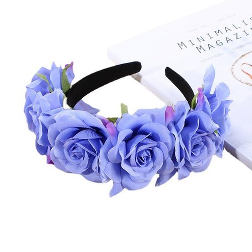 ASTRQLE Mexican Rose Flower Crown Headband Rose Floral Crown Garland Wedding Festival Headband Me...