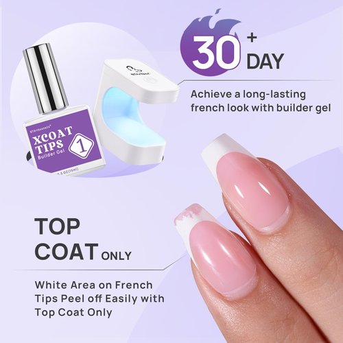 btartboxnails Builder Gel for Nails and Portable Nail Lamp Set, XCOATTIPS Protecting Duo