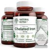 Natural Nutra Chelated Iron Supplement for Men and Women, Nails Health, Promotes Optimal Absorption, Help to Improves Hair Growth, Skin Health, 180 Tablets