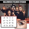 16pc /8 Pairs set Eye Shadow Temporary Eye Tattoo Stickers Women Halloween Party Eye Makeup Stickers Face Waterproof Fake Eyeshadow Eyeliner Tool