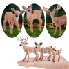 Woodland Wild Animals Toy Playset White Tail Deer Figurines Toys Christmas Scene Decoration Cake Tooper Decoration Accessory Cognitive Toys for Kids 6 Pcs
