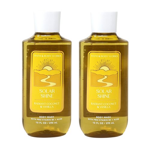 Generic Bath and Body Work SOLAR SHINE 2 Pack Body Wash Bundle - 10 fl oz / 295 mL each, Yellow