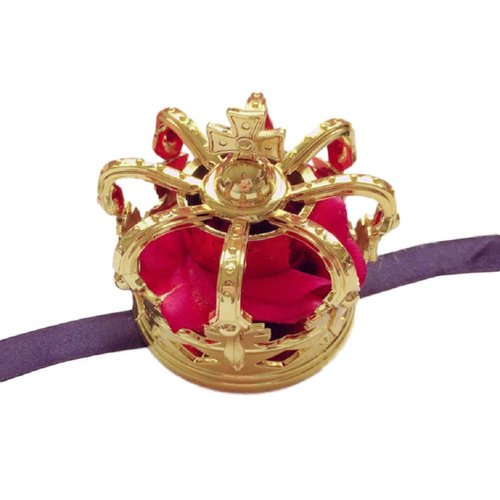 GK-O Lolita Hair Accessories Bowknot Headband Gothic Princess's Coronation Crown Headdress (Gold Red)