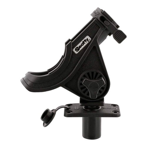 Scotty Baitcaster/Spinning Rod Holder Black with 244 Flush Deck Mount, Small (0281-BK)