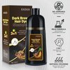 Dark Brown Hair Dye Shampoo, Hair Color Shampoo 3 in 1, Semi-Permanent Gray Hair Coverage for Woman & Man, Mild Formula, Lasts 30 Days(16.90 oz)