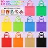 Aneco 30 Pack Reusable Non-woven Party Favor Bag 8×8 Inch Tote Bags Bulk with Handles Rainbow Goodies Gift Bags for Birthday Wedding Party