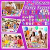 BANBALLON Unicorn Party Favors Unicorn Figures Goodie Rainbow Elastic Ball Bracelets Stickers Gifts Pinata Filler Bulk Toys for Unicorn Party Girl Kid Birthday Party Stuffers Supplies (Style 01)
