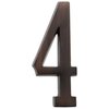 Distinctions by Hillman 843258 4-Inch Die Cast Self-Adhesive House Address Plaque, Aged Bronze, Number 4