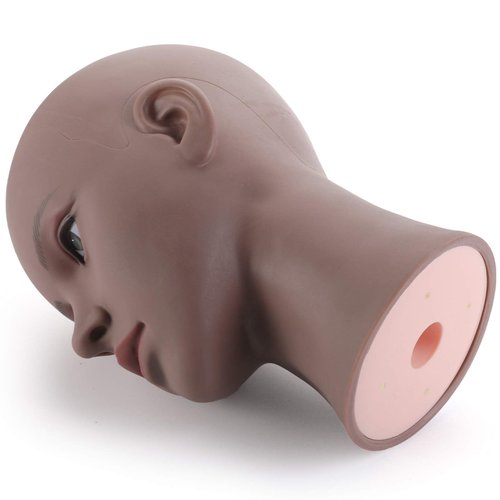 Hedume Afro American Mannequin Head with Clamp, Bald Manikin head, Mannequin Head for Wigs, Hat, Glasses Display