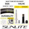 Sunlite Thorn Resistant Schrader Valve Tube, 700 x 35-43 (27 x 1-3/8") / 48mm, Black
