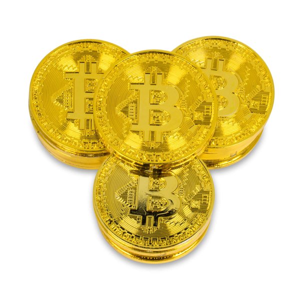 Bag of Bitcoins Cryptocurrency with Pouch, Includes 20 Tokens | Commemorative Medallion Souvenir Gold Plated Coins | Collectible Novelty Item, Money Prop Toy for Cosplay Costume