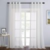 NICETOWN Living Room Window Curtains Sheer Textured Extra 108" Long, Grommet Casual Voile Sheer Airy Window Treatments for Sliding/French Door, Beige, 108" Wide Total 2 Panels