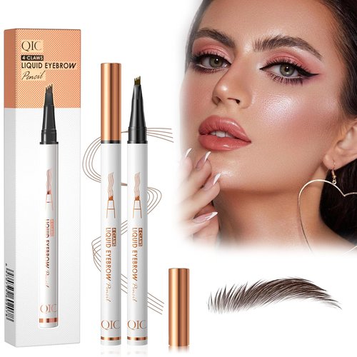 4-Tipped Microblading Eyebrow Pen, 2024 Upgraded 3D Waterproof Magic Eyebrow Pencil Contouring Pen, Long-Lasting Natural Fine Stroke Magic Eyebrow Pen (519D02#Dark Brown)