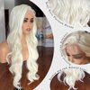 13x4 Lace Front Wigs Blonde Lace Frontal Wig 613 HD Lace Body Wave Pre Plucked Tiny Knots 26 Inch Pre-layered Long Wavy Synthetic Lace Wig