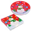 Gatherfun Christmas Party Supplies Christmas Snowman Disposable Paper Dinner Plates and Napkins for Merry Christmas Party, Serve 20