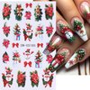 Christmas Nail Art Stickers Decals Snowman Candy Cane Christmas Nail Stickers 5PCS 3D Self-Adhesive Snowflake Ball Flower Deer Design Holiday Nail Decals Manicure Supply for Women DIY Nail Decorations