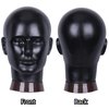 Newshair Bald Mannequin Head Male Wig Head Professional Cosmetology for Wig Making and Display Hat Helmet Glasses or Masks Display Head Model with Clamp Stand (Matte black)